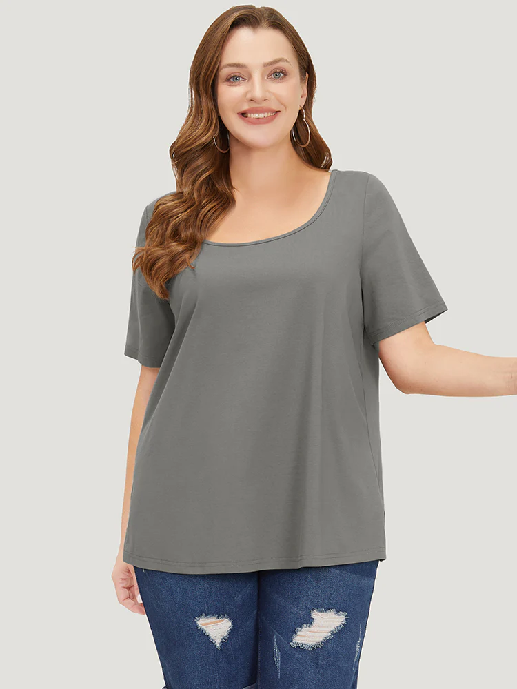 UltraCool Plain Short Sleeve Scoop Neck T-shirt - Image 5