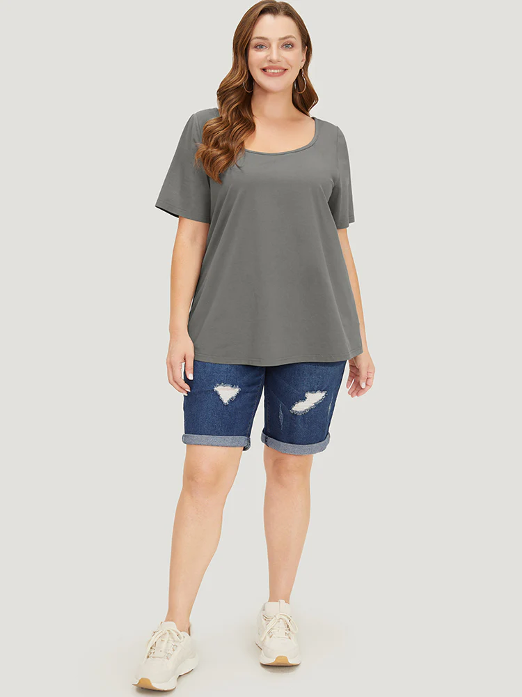 UltraCool Plain Short Sleeve Scoop Neck T-shirt - Image 6