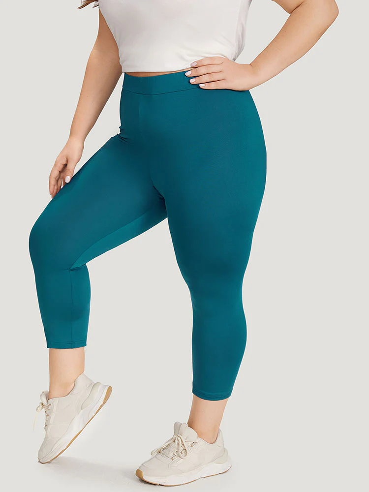Plain Skinny High Rise Cropped Leggings - Image 3