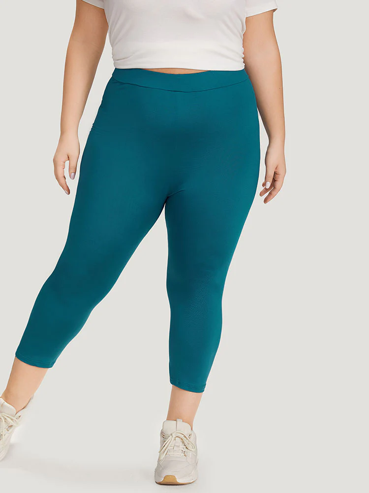Plain Skinny High Rise Cropped Leggings - Image 5