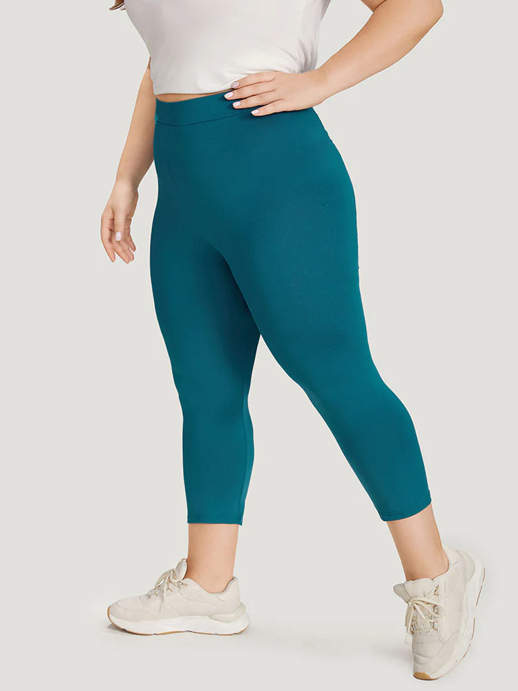 Plain Skinny High Rise Cropped Leggings - Image 6