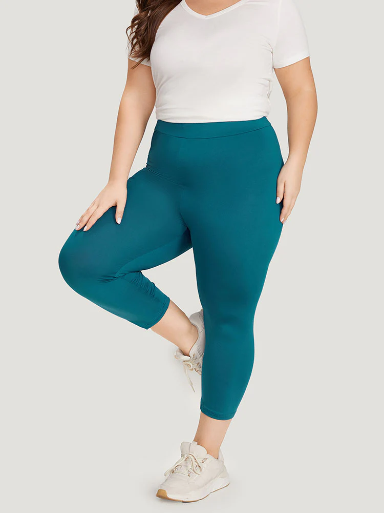 Plain Skinny High Rise Cropped Leggings - Image 7