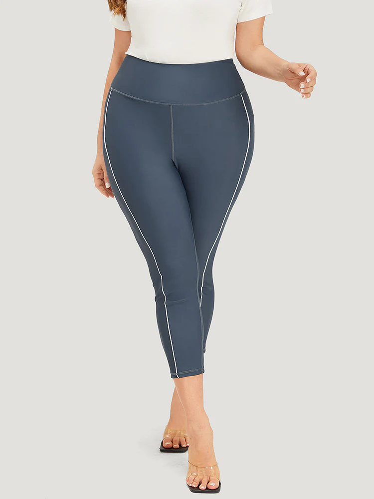 Plain Skinny Quilted Ankle Leggings - Image 3