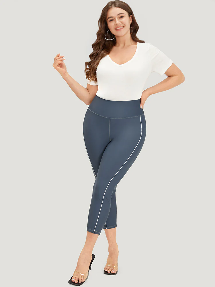 Plain Skinny Quilted Ankle Leggings - Image 4