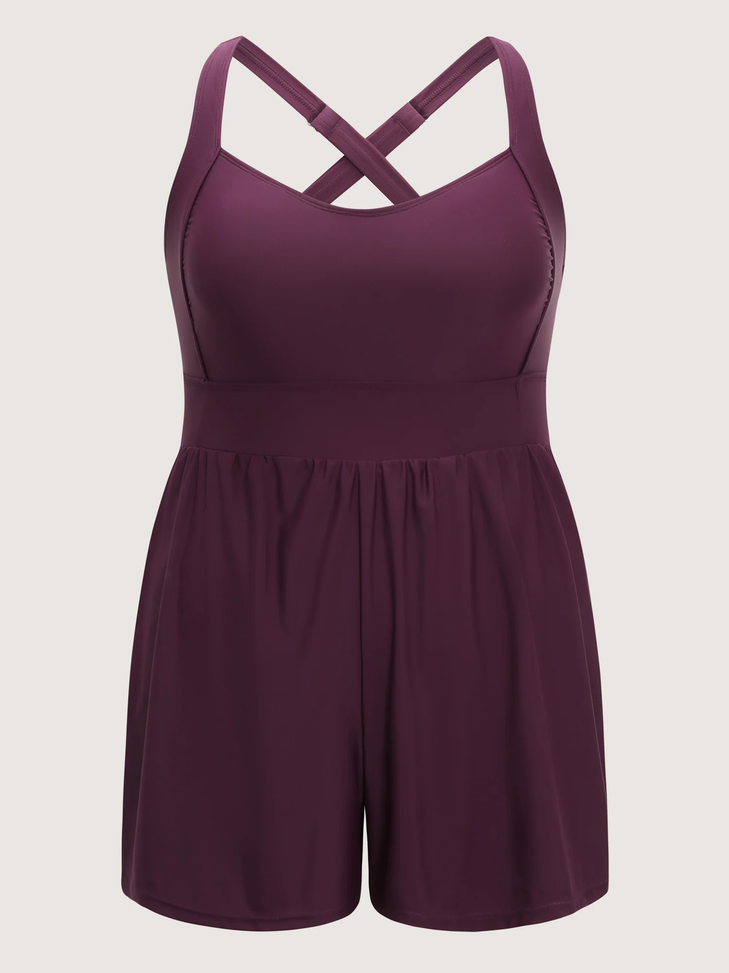 Plain Spliced Pocket One-Piece Swimsuit - Image 7