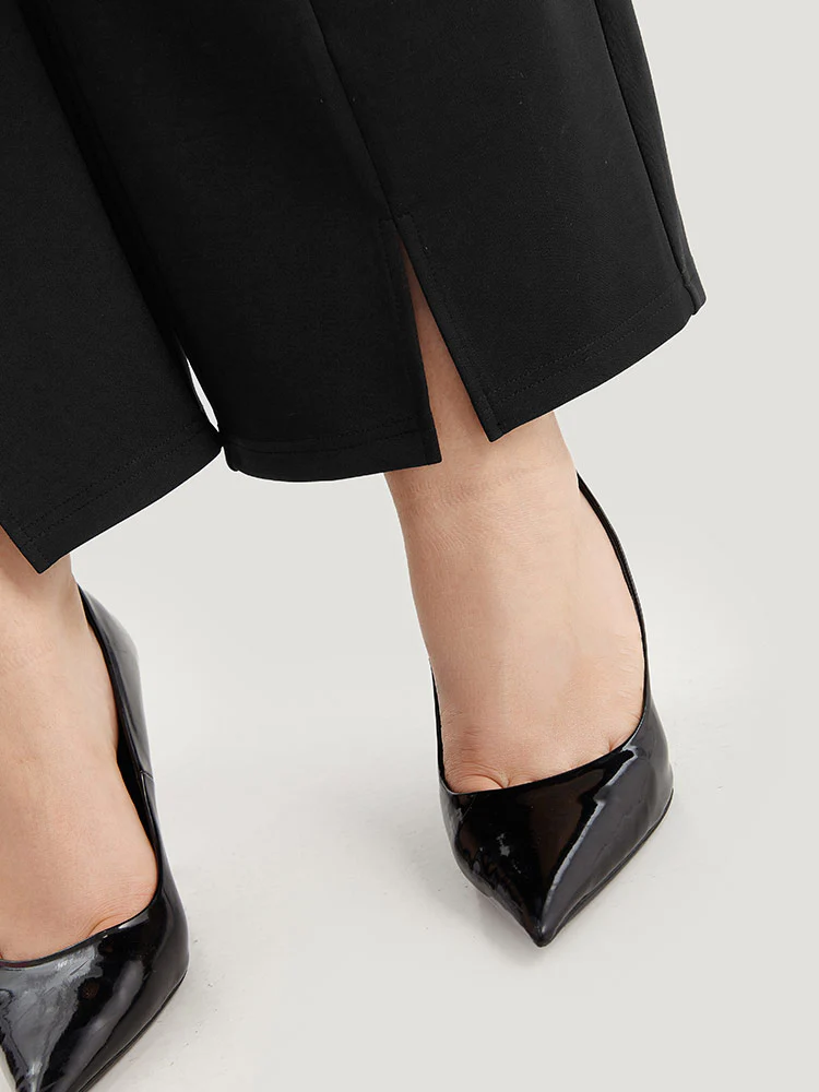 Plain Split Front Pleated Pants - Image 6