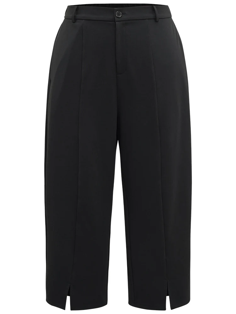 Plain Split Front Pleated Pants - Image 9