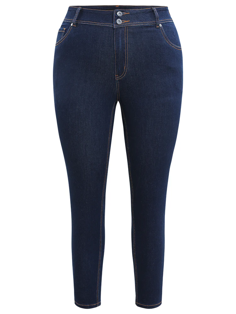 Plain Stitch Patched Pocket Jeans - Image 11