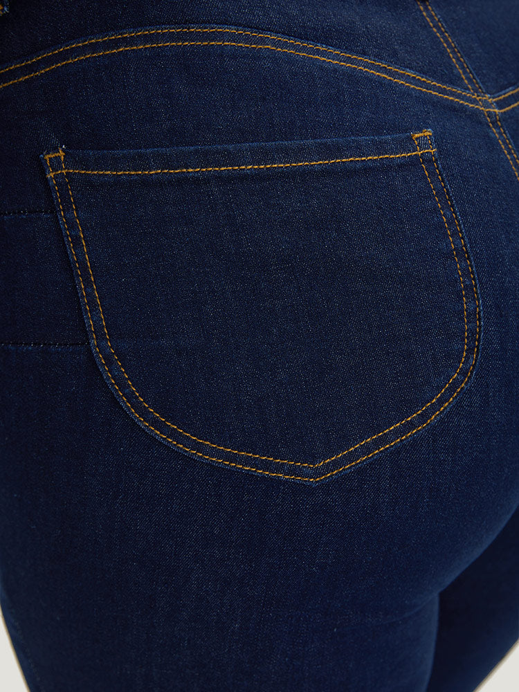 Plain Stitch Patched Pocket Jeans - Image 7