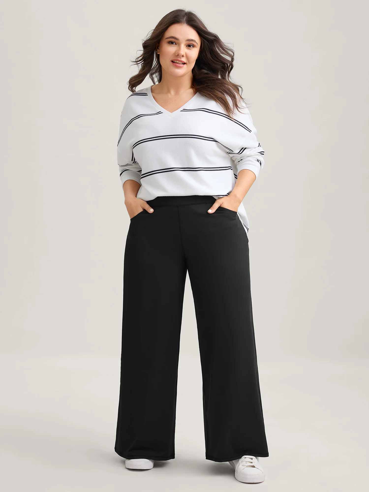 Super Stretchy Wide-Leg Casual Pocket Pants - Image 2