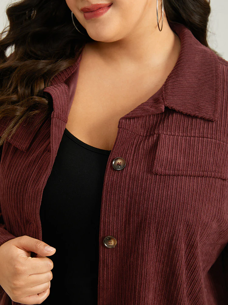 Plain Texture Button Through Gathered Jacket - Image 6