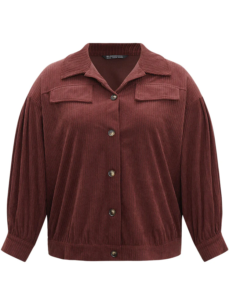 Plain Texture Button Through Gathered Jacket - Image 8