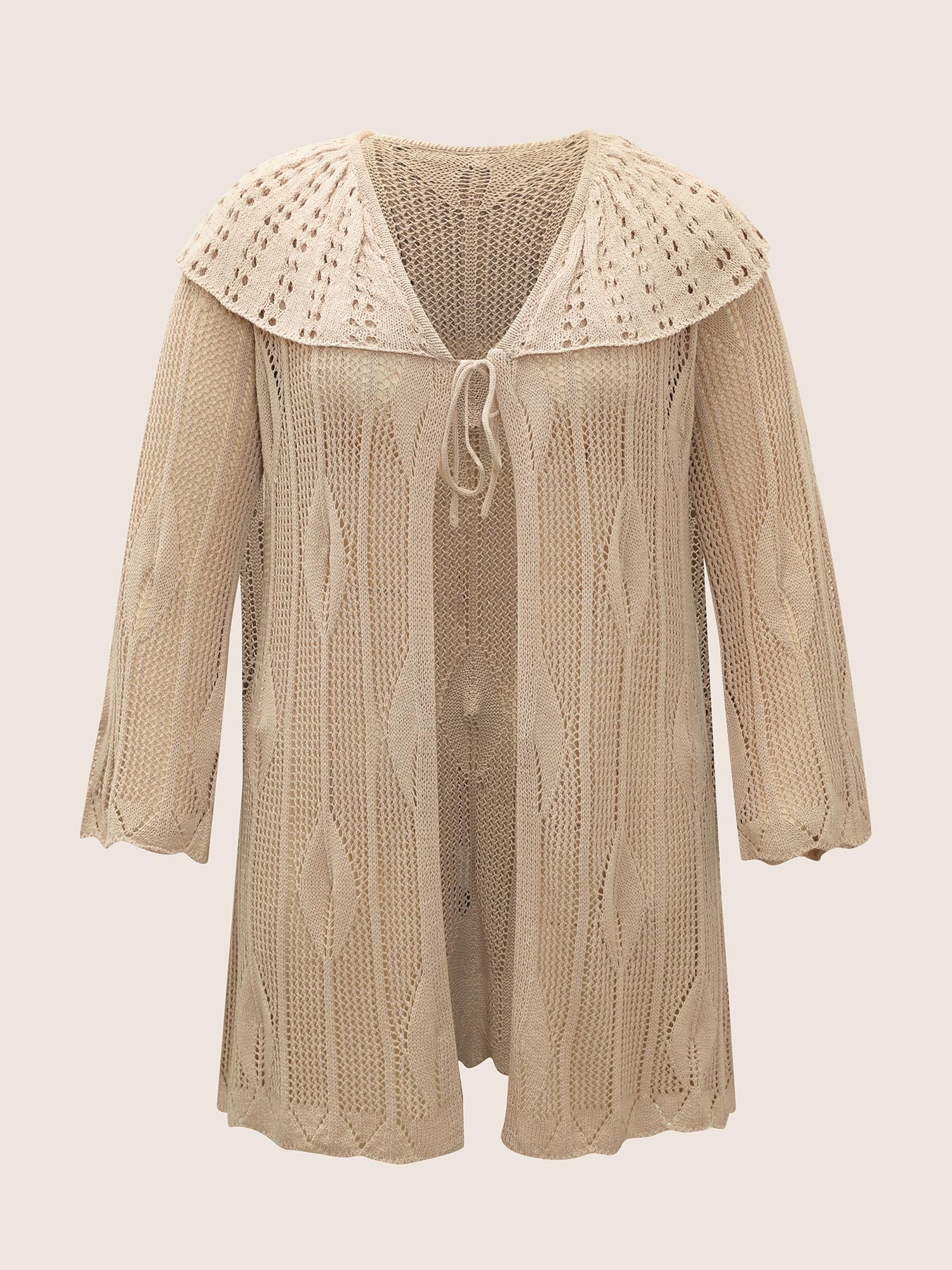 Plain Texture Patchwork Cut Out Ties Swim Cover Up - Image 7