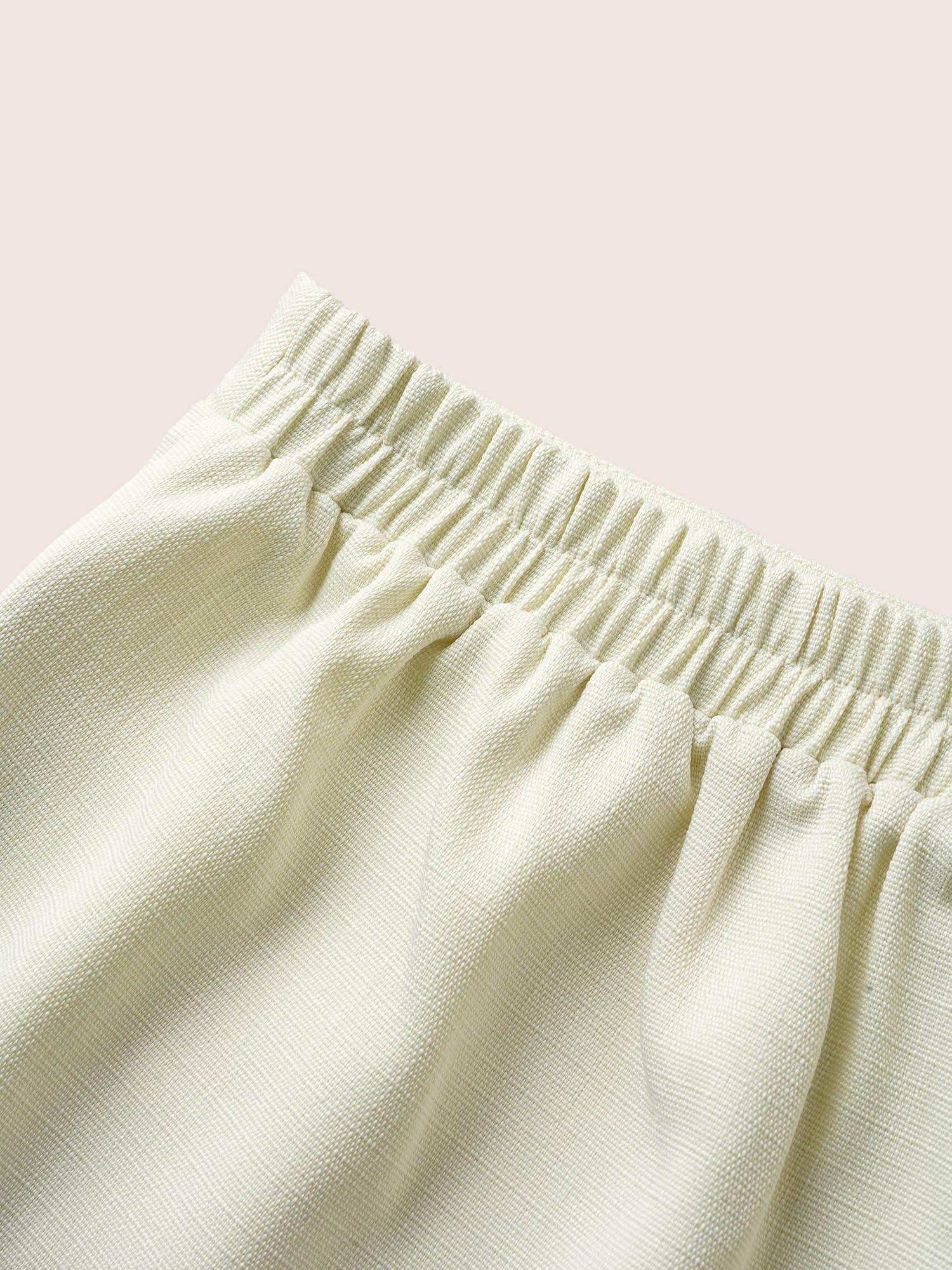 Plain Textured Elastic Waist High Rise Shorts - Image 5
