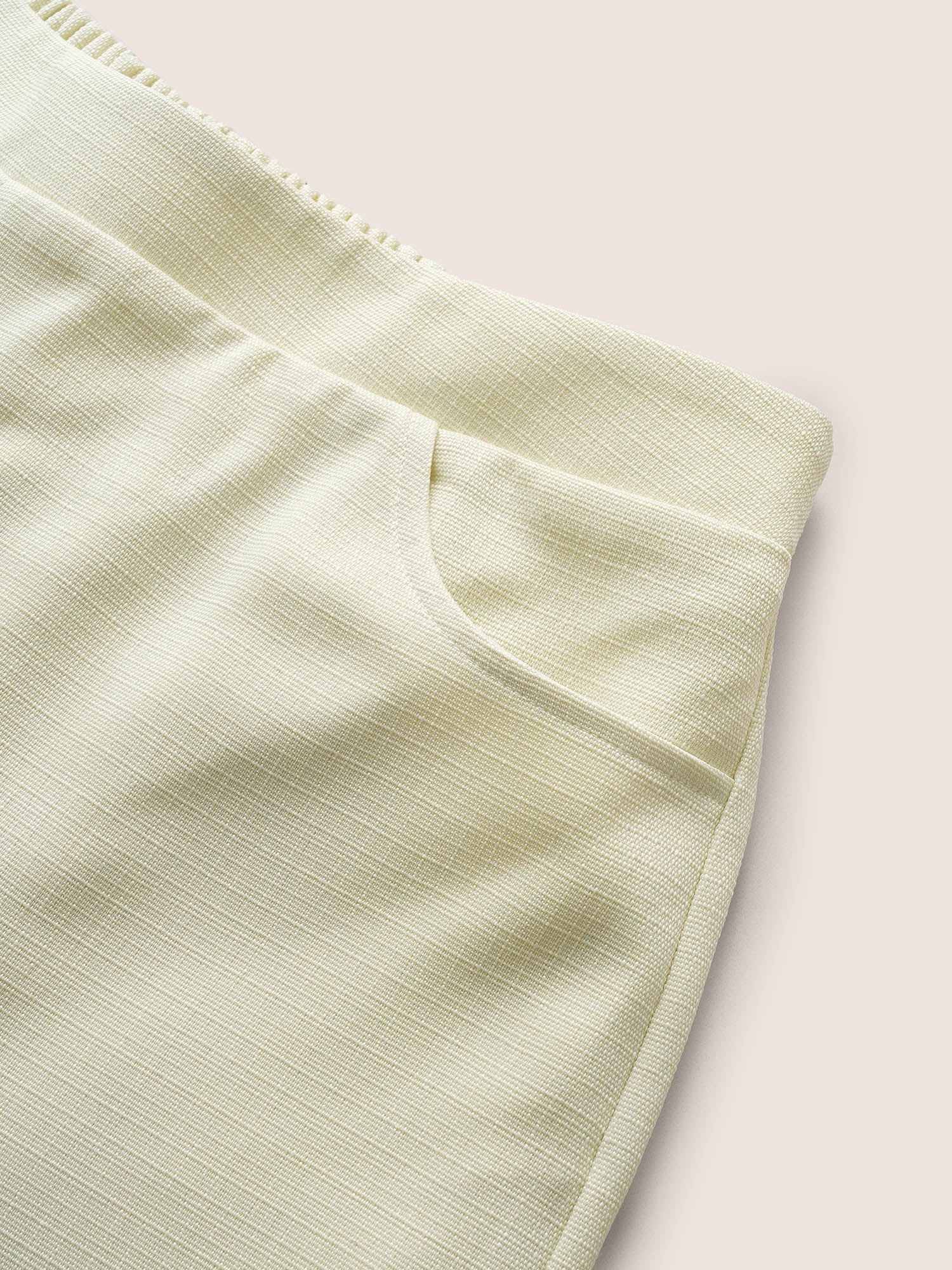 Plain Textured Elastic Waist High Rise Shorts - Image 6