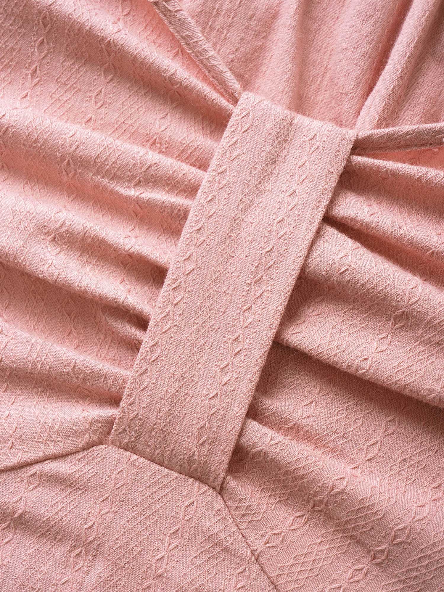Plain Heart Neckline Ruched Ruffle Sleeve Blouse - Image 6