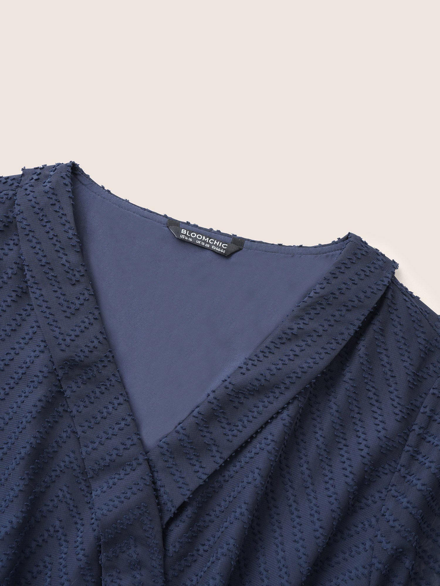 Plain Textured High Low Hem Ties Blouse - Image 6