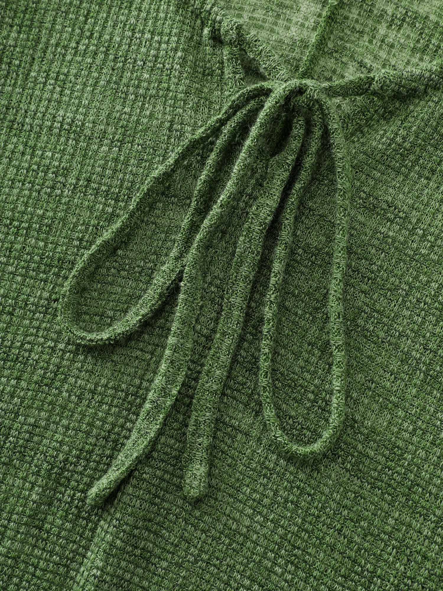 Plain Textured Keyhole Neckline Knit Mini Dress - Image 5