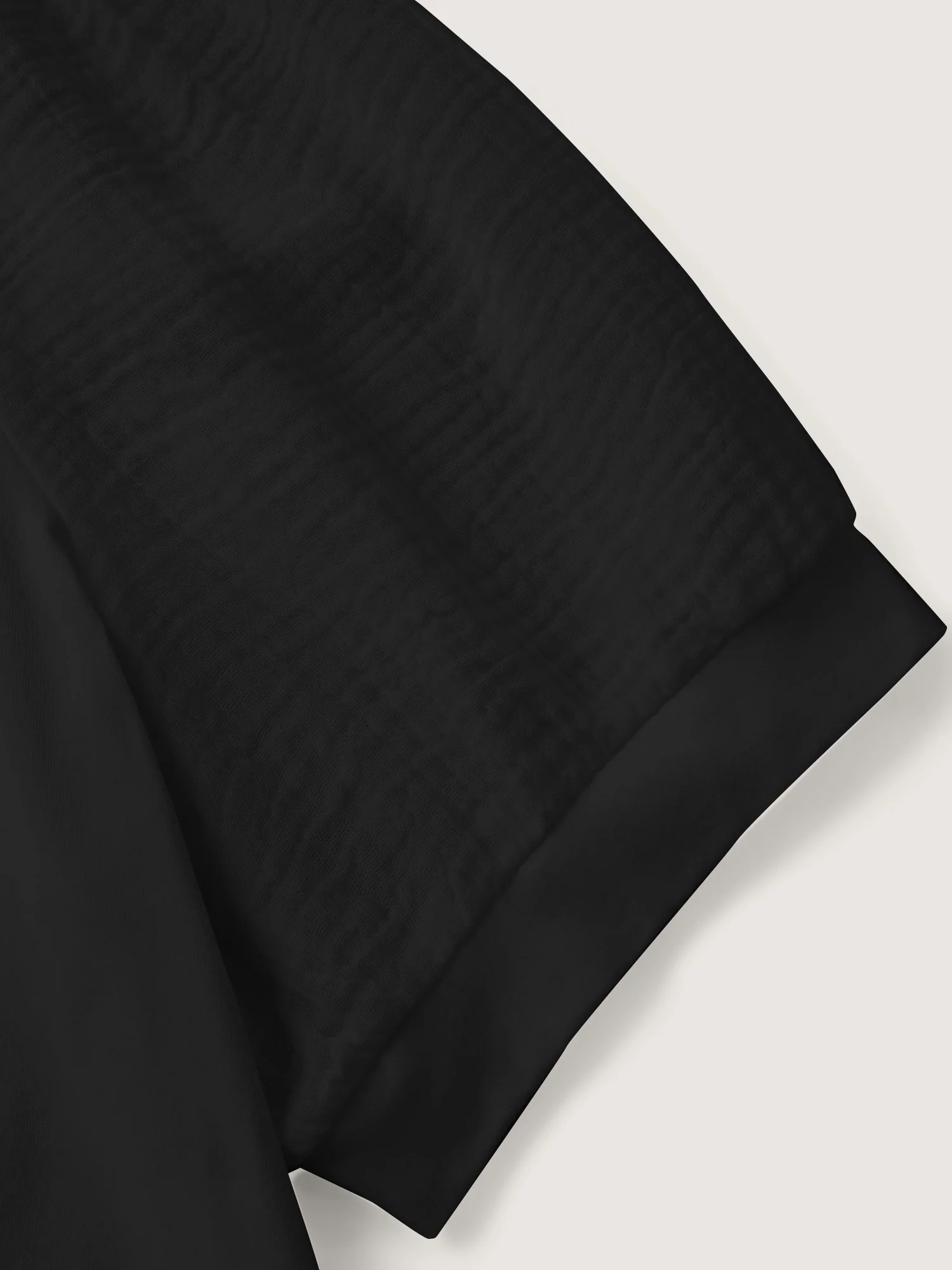 Plain Textured Patchwork Lantern Sleeve T-Shirt - Image 5