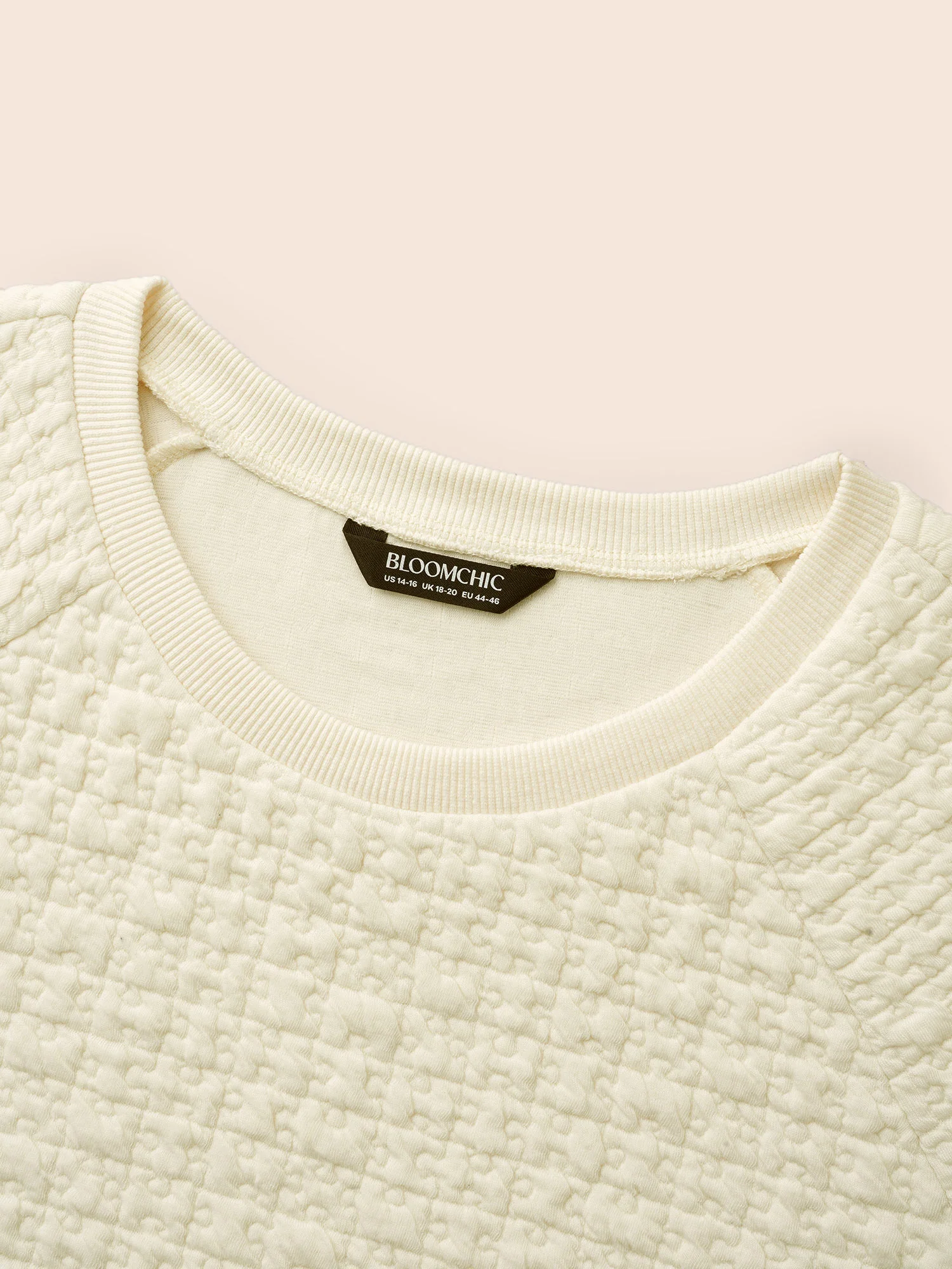 Plain Textured Raglan Sleeve Sweatshirt - Image 5