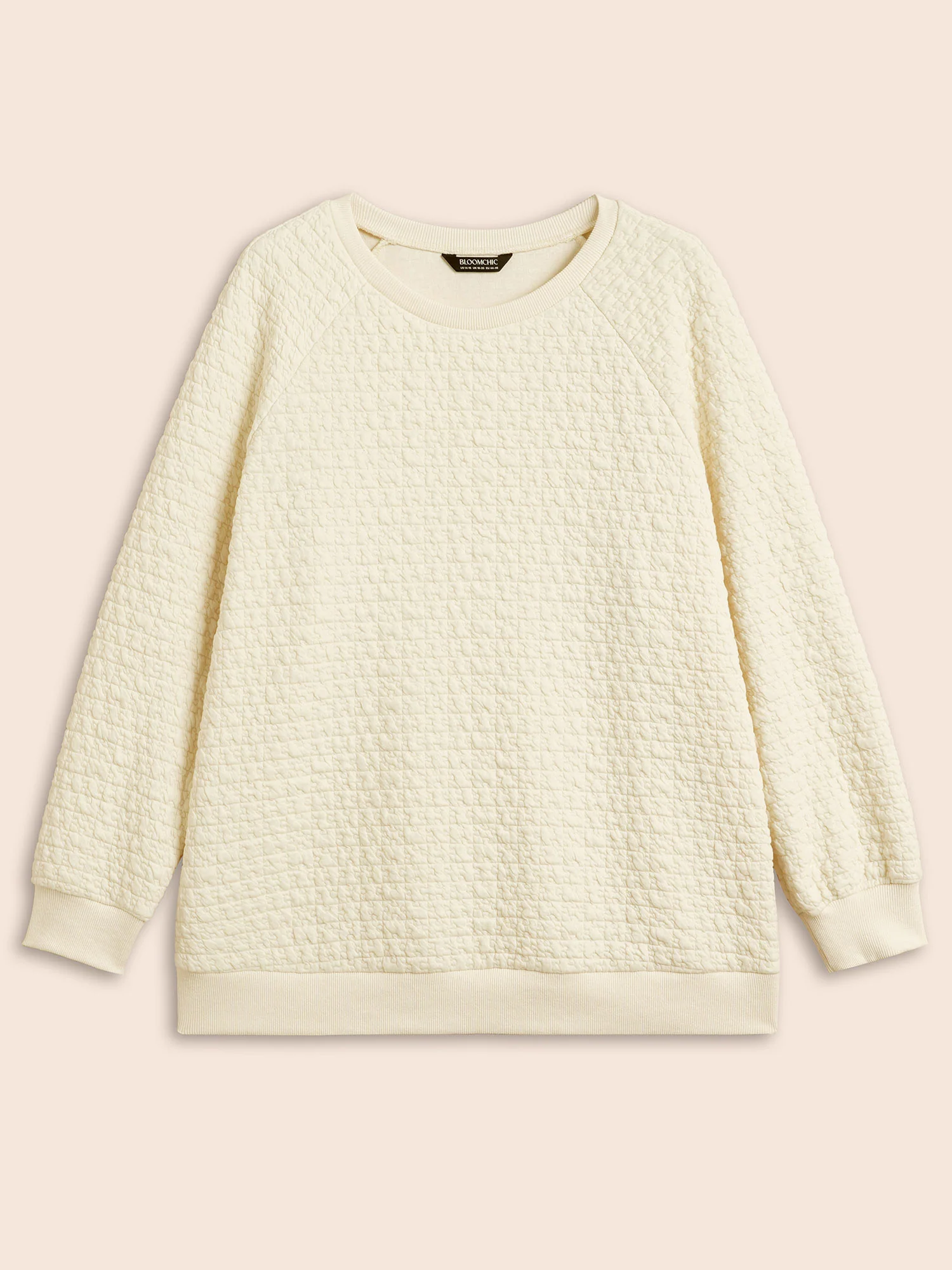Plain Textured Raglan Sleeve Sweatshirt - Image 7