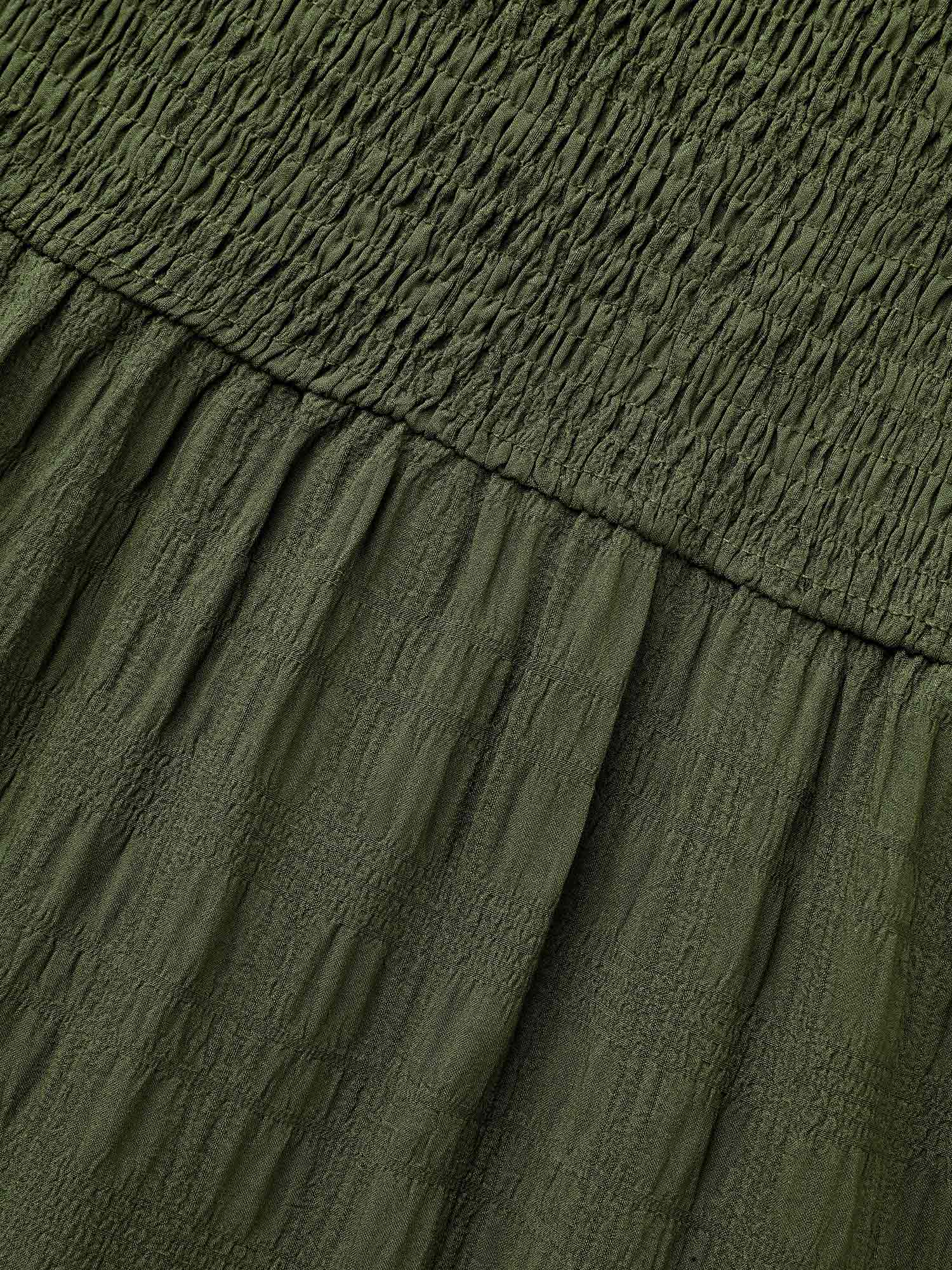Plain Textured Shirred Midi Dress - Image 6
