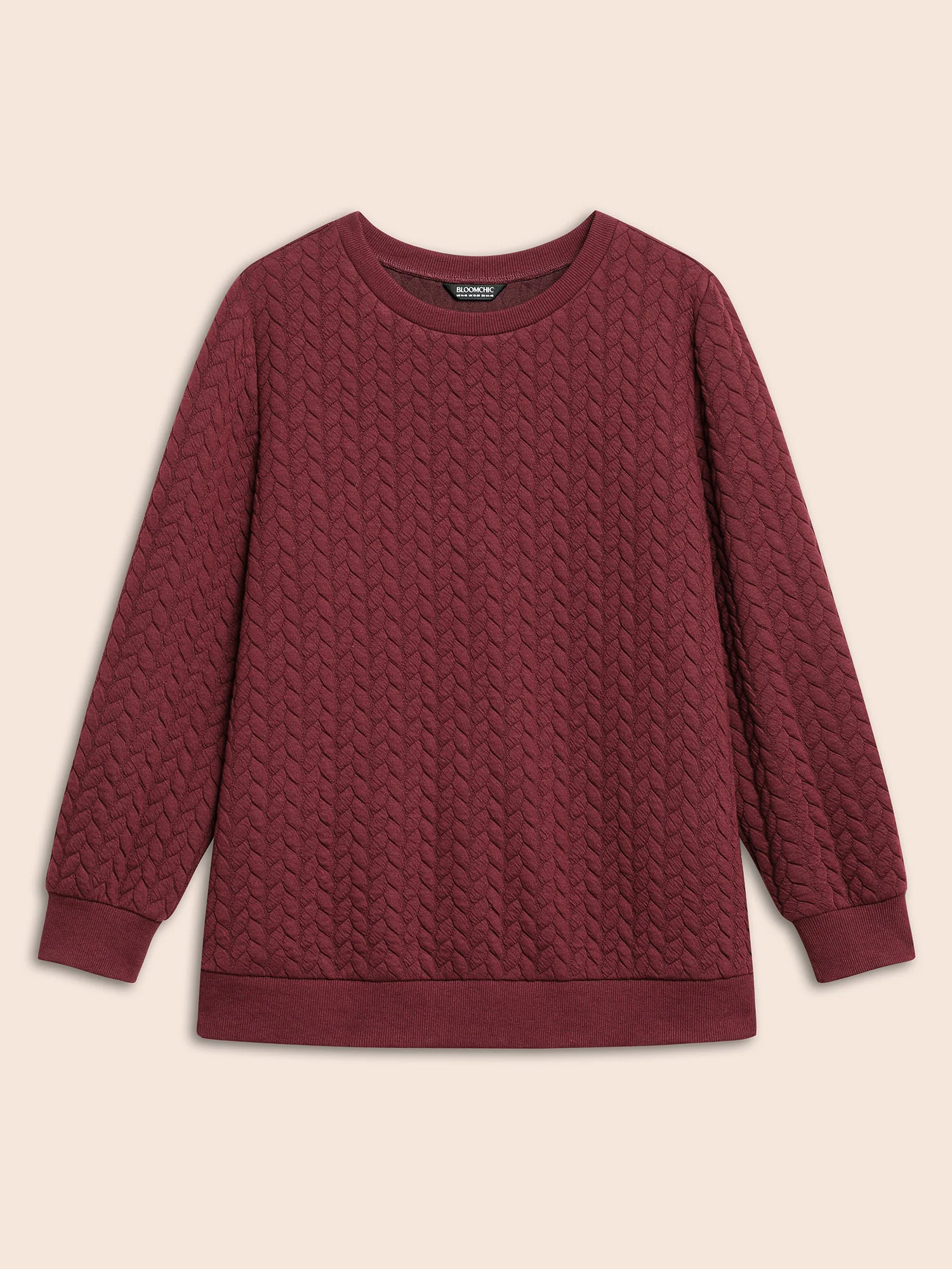 Plain Textured Slightly Stretchy Sweatshirt - Image 7