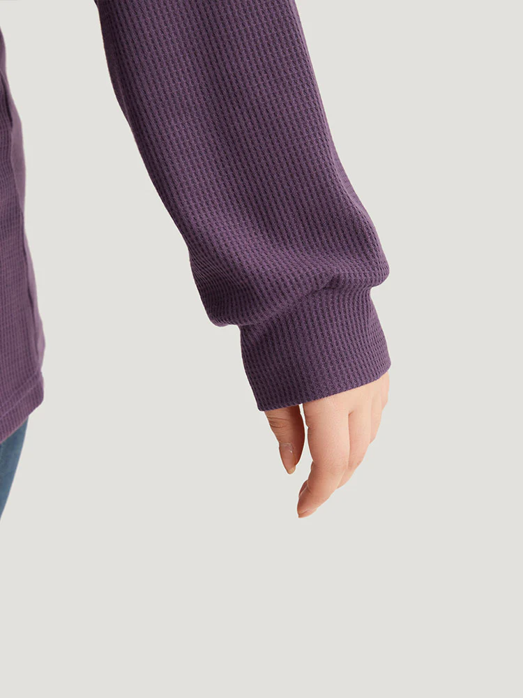 Plain Textured Stitch Crew Neck Sweatshirt - Image 6