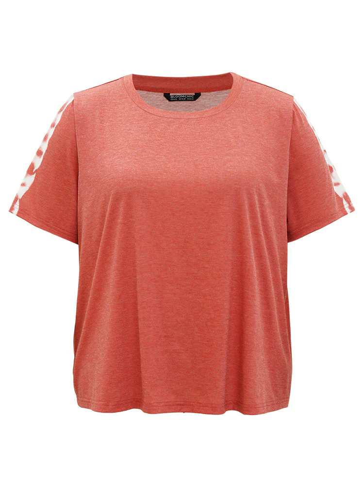 Plain Tie-Dye Round Neck Pajama Top - Image 6