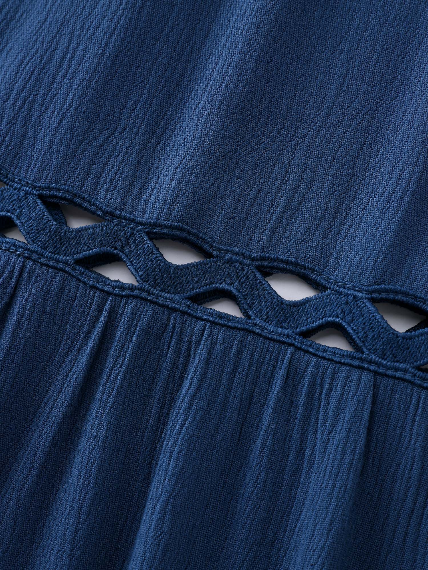 Plain Tiered Lace Trim Maxi Dress - Image 6