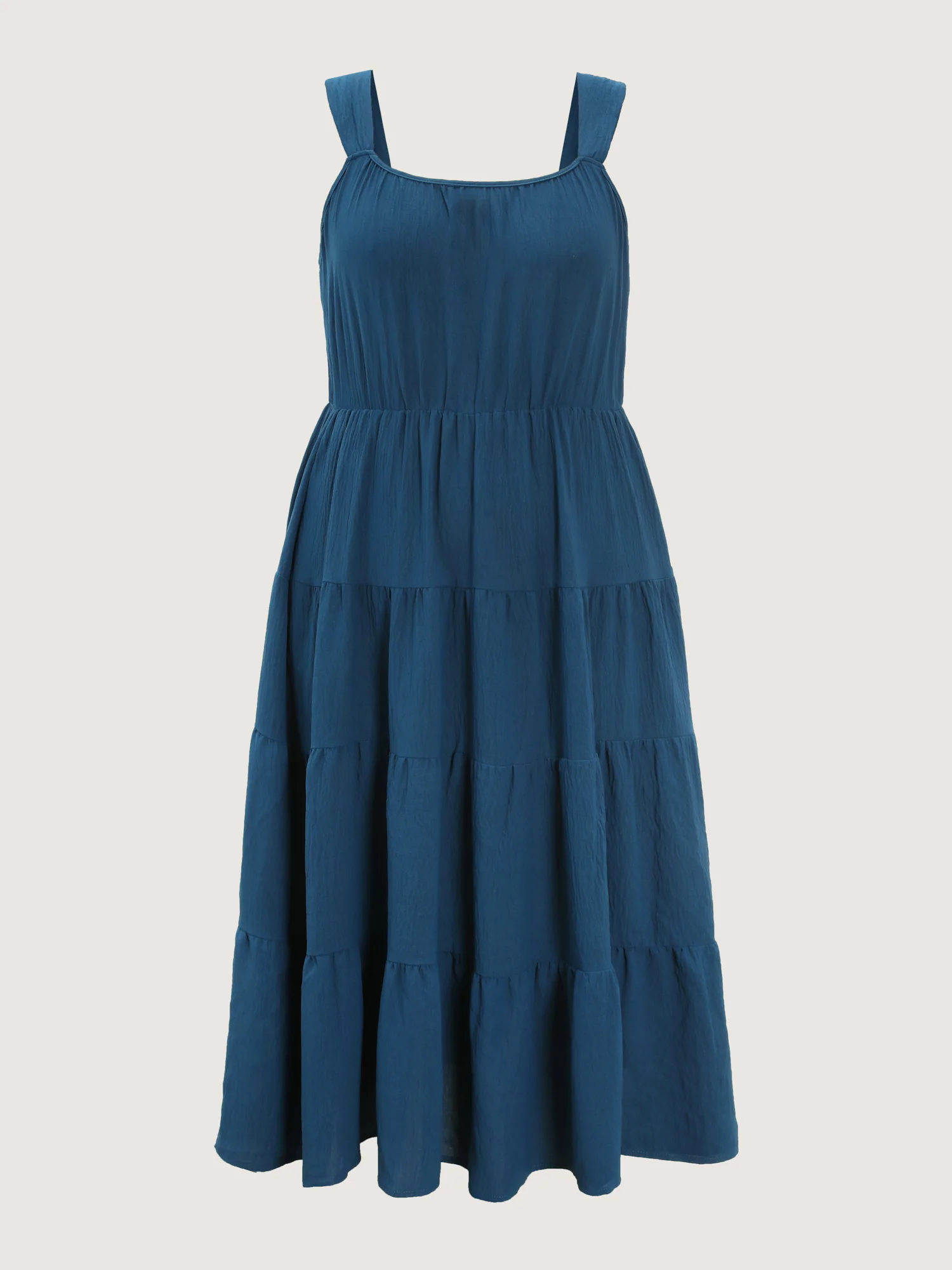 Plain Tiered Wide Strap Maxi Dress - Image 8
