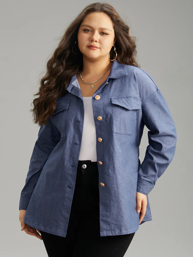 Plain Ties Pocket Button Through Shacket - Image 5