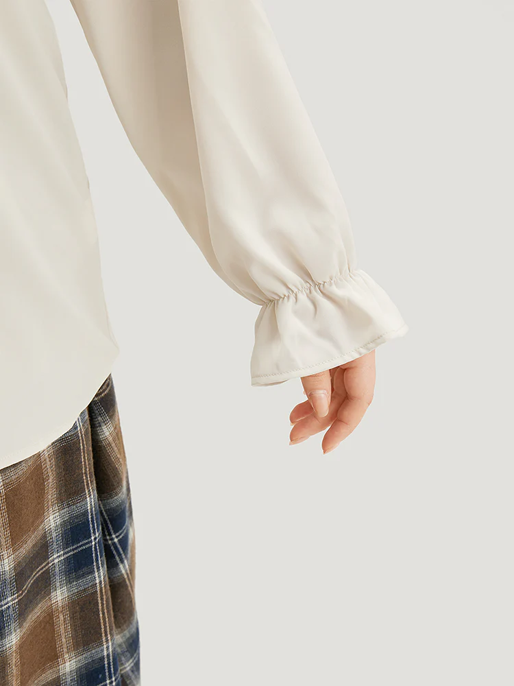 Plain Ties Ruffle Trim Woven Top - Image 7