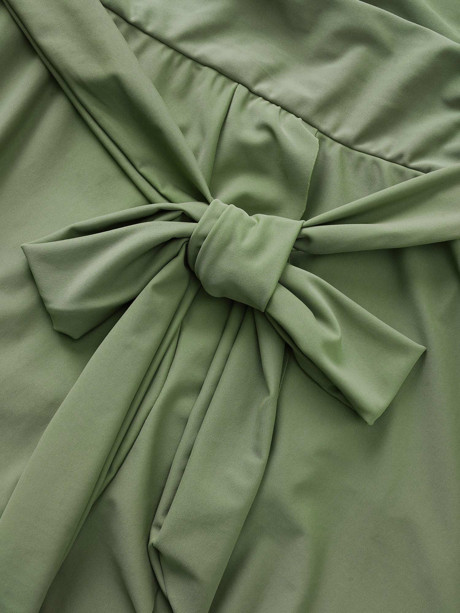 Plain Ties Wrap Flutters Swim Dress - Image 10
