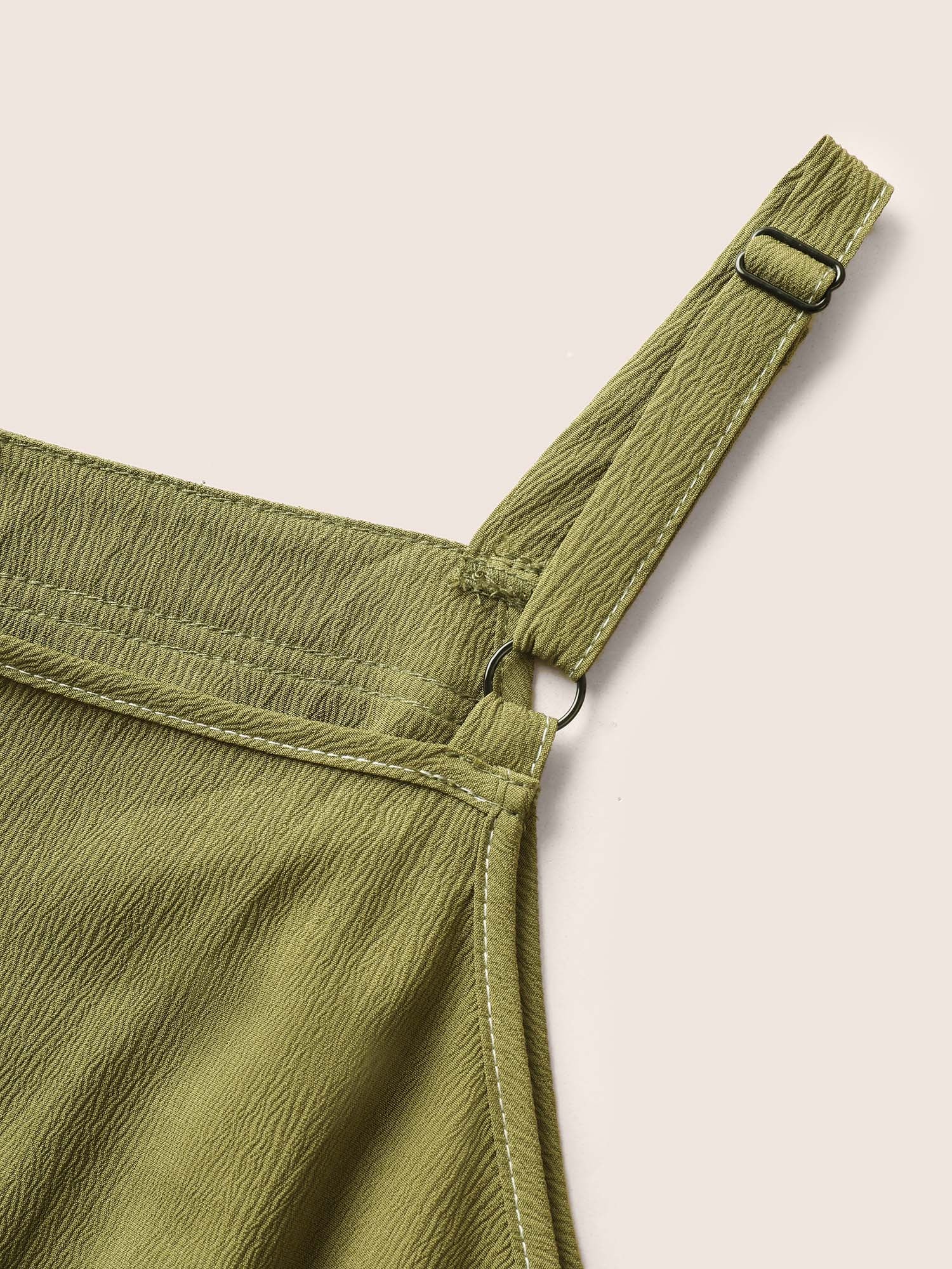 Plain Tucked Seam Frill Trim Jumpsuit - Image 5