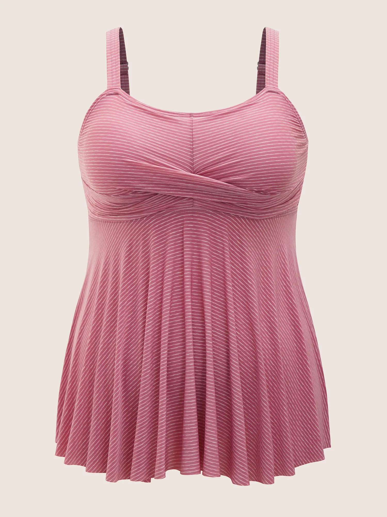 Plain Twist Front Gathered Swim Top - Image 6