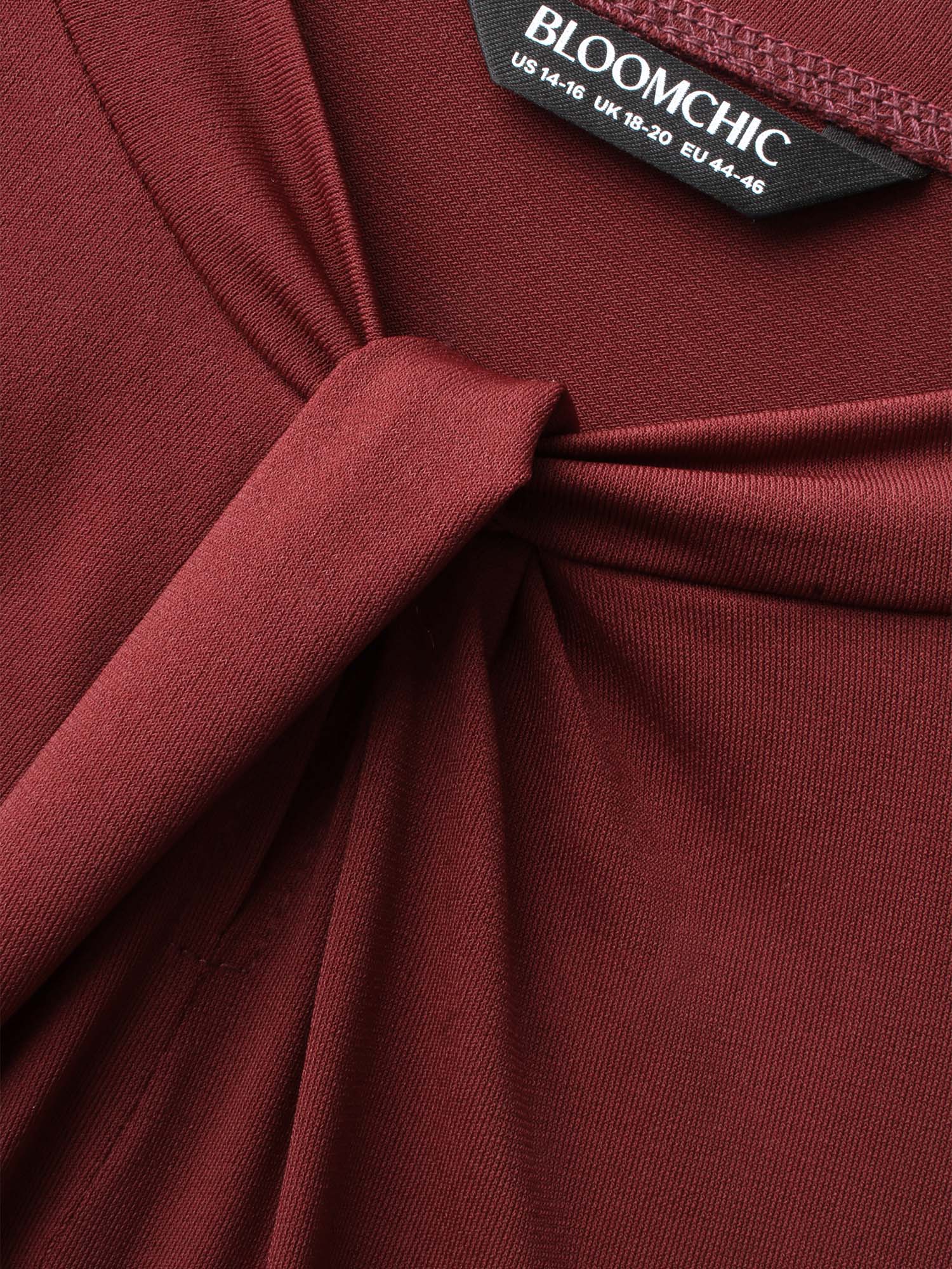 Plain Twist Neck Midi Dress - Image 5