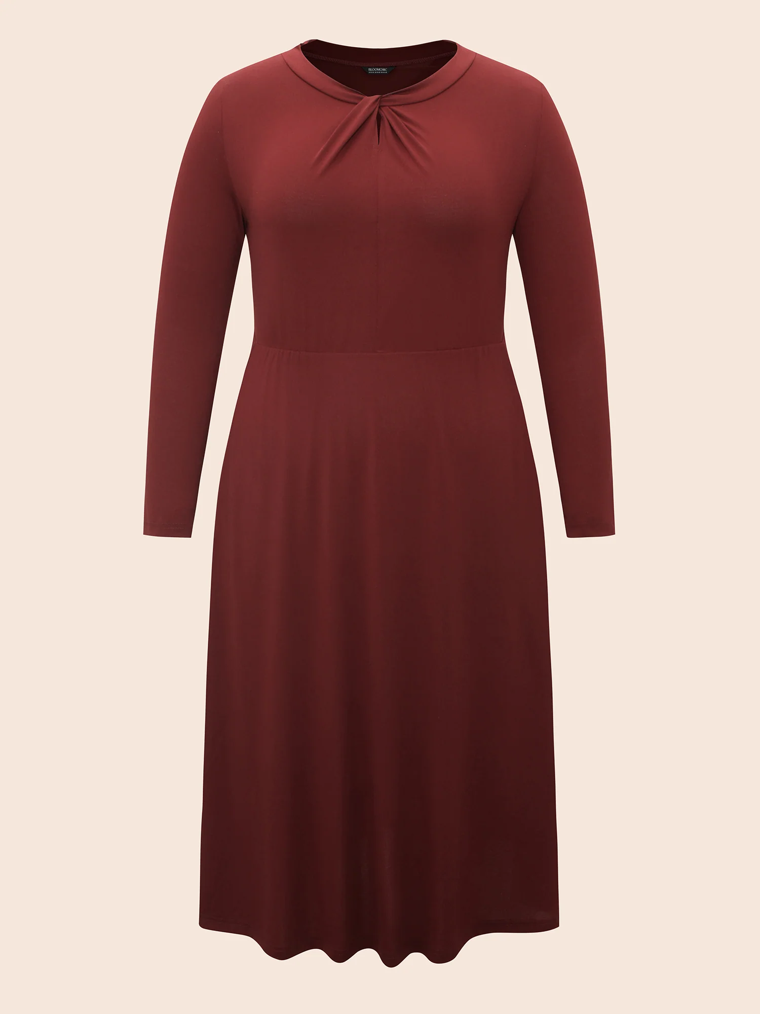 Plain Twist Neck Midi Dress - Image 7