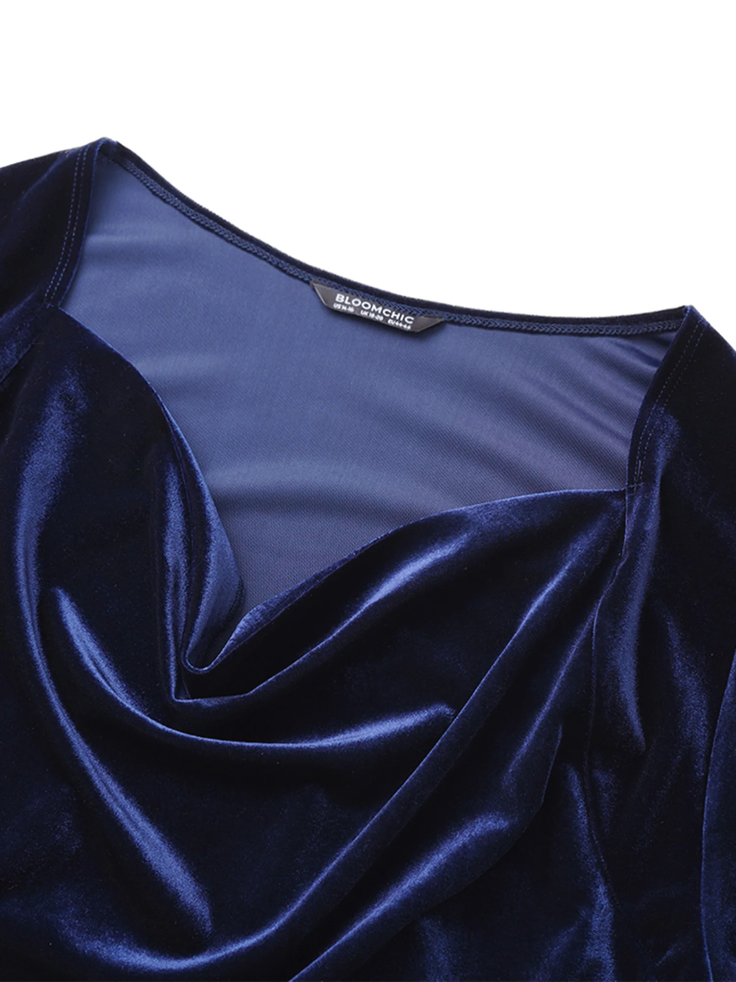 Plain Velvet Cowl Neck Blouse - Image 6
