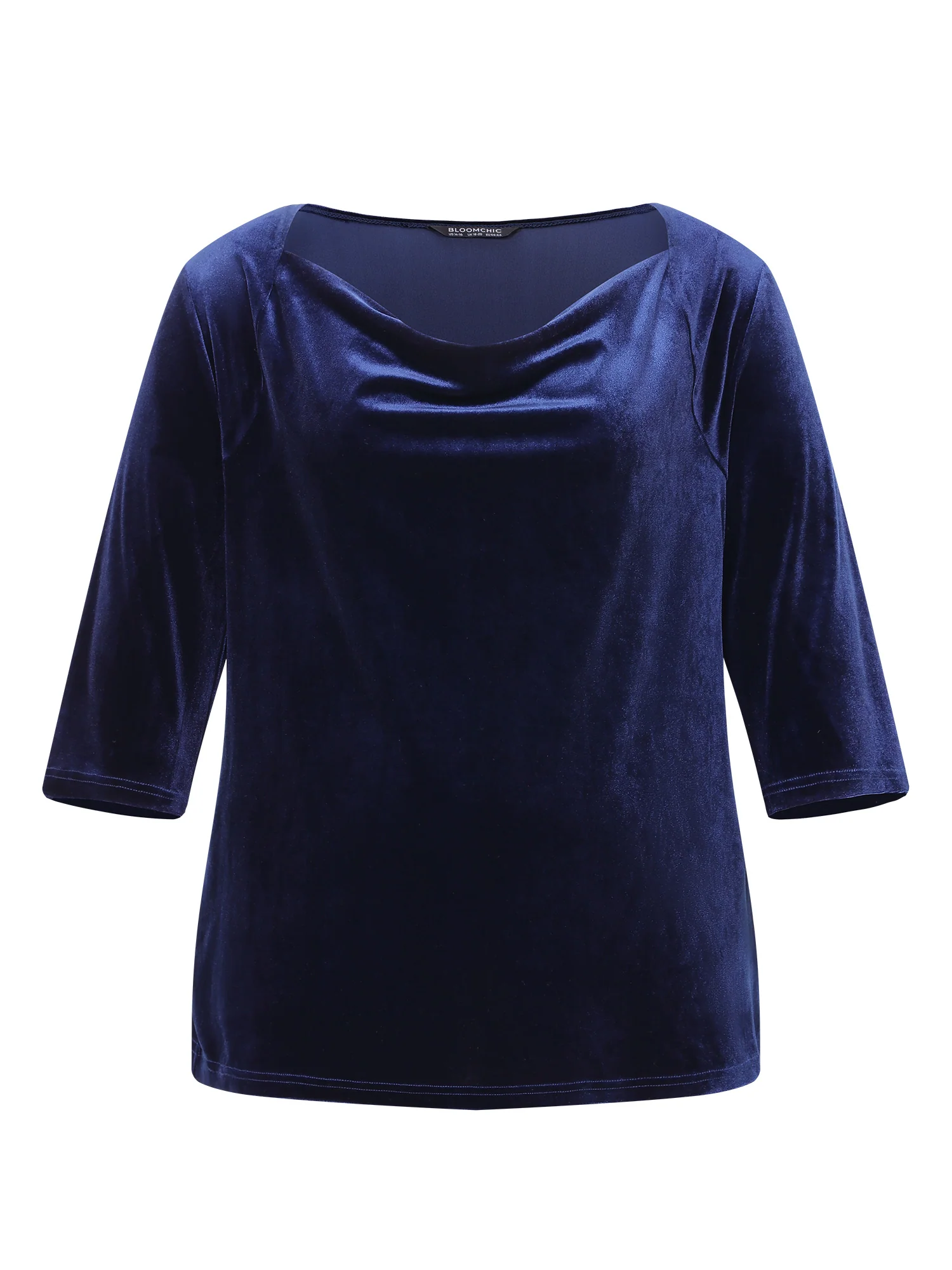 Plain Velvet Cowl Neck Blouse - Image 8