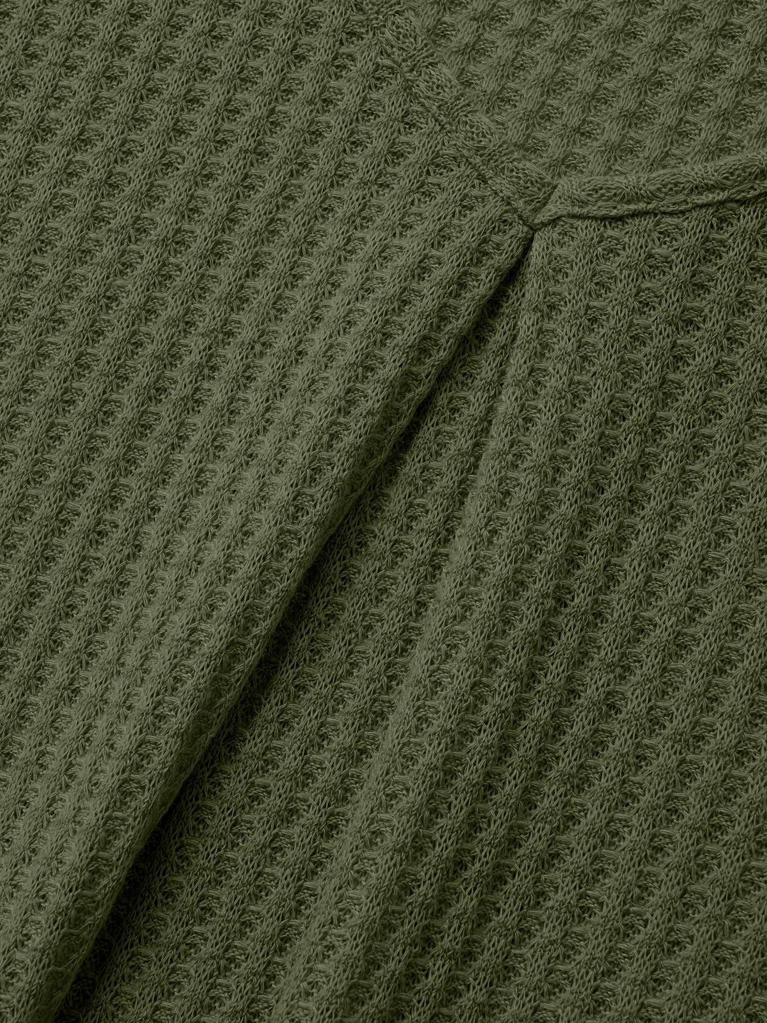 Plain Waffle Knit Scoop Neck Plicated Detail T-shirt - Image 17