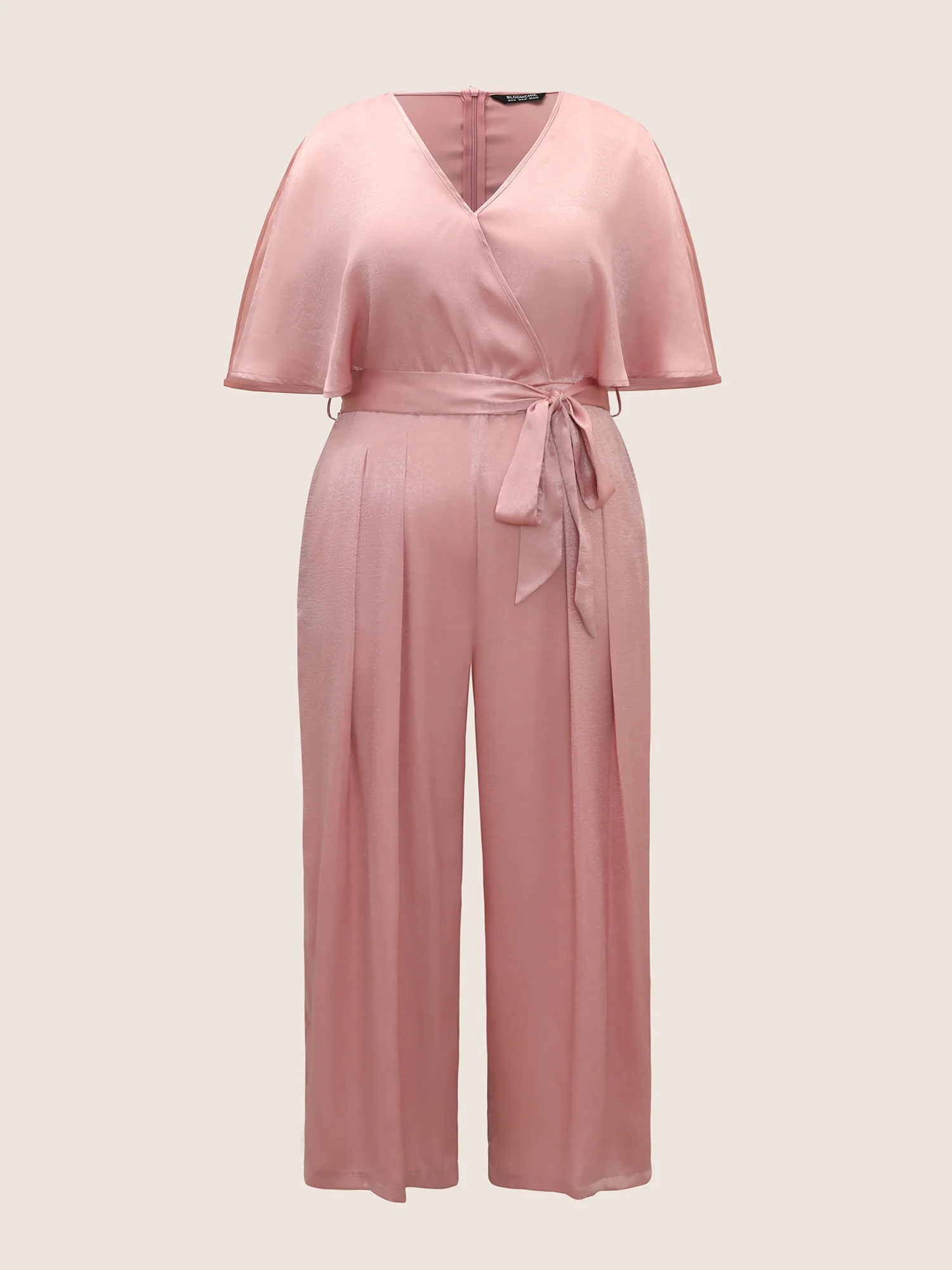 Plain Wrap Pleated Sleeveless Jumpsuit - Image 7
