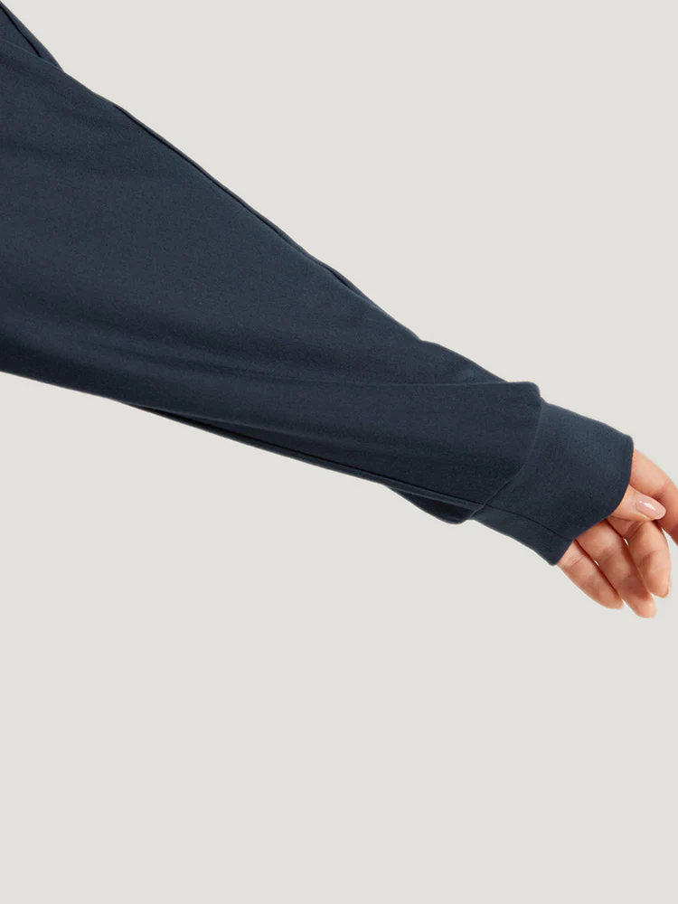 Plain Zipper Half Elastic Cuffs Batwing Sleeve Sweatshirt - Image 7