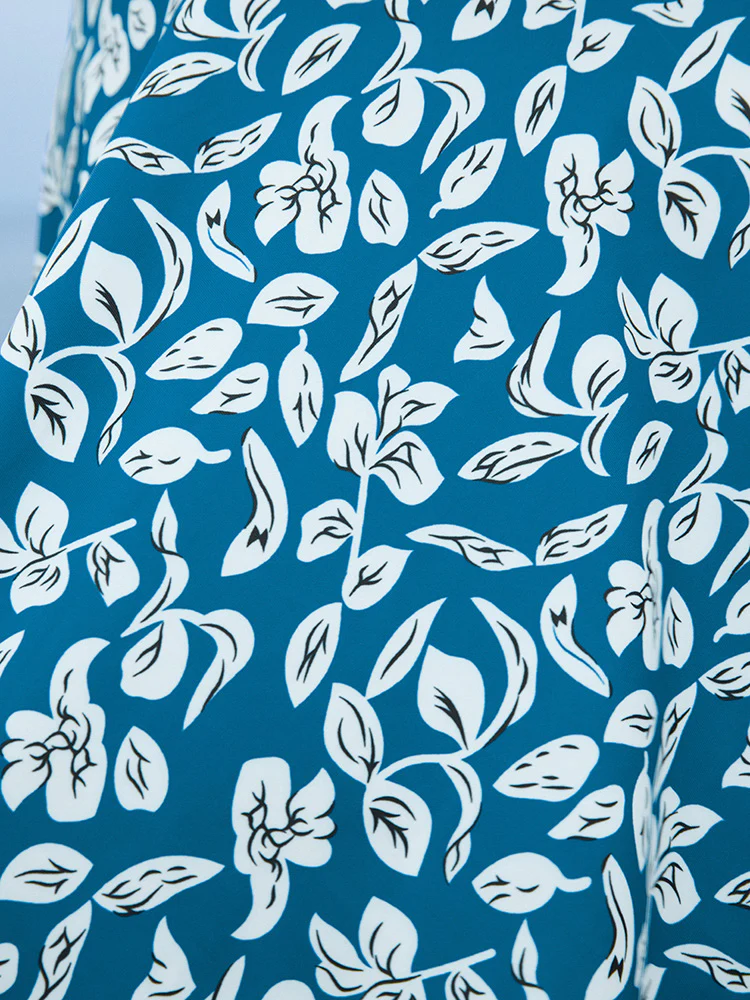 Plant Print Asymmetrical Hem Adjustable Straps Tankini Top - Image 10