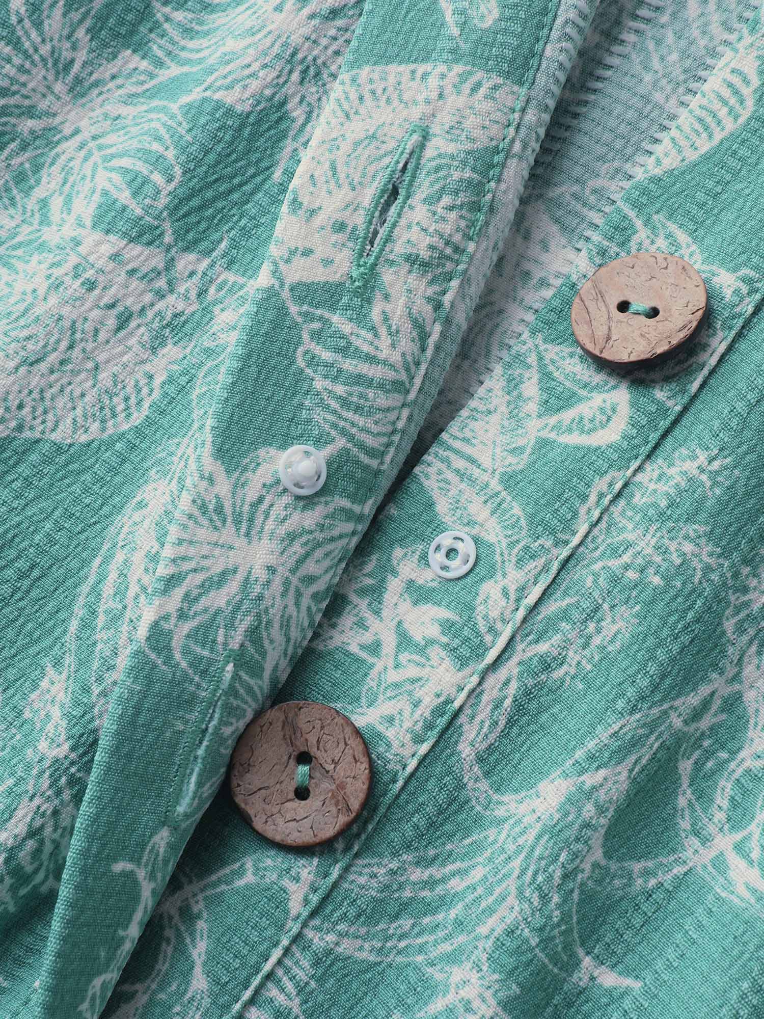 Plant Print Button Detail Stretchy Jumpsuit - Image 5