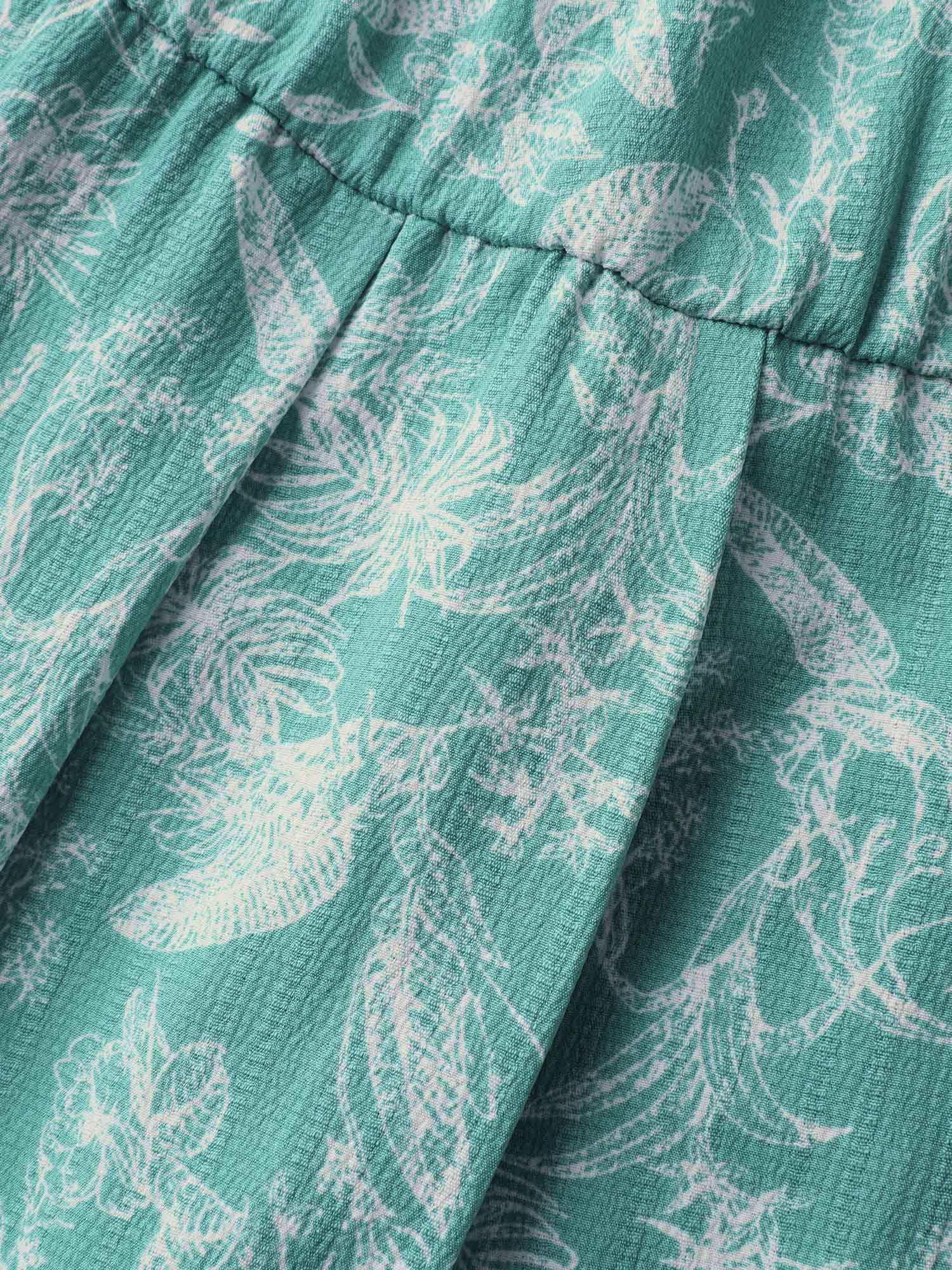 Plant Print Button Detail Stretchy Jumpsuit - Image 6