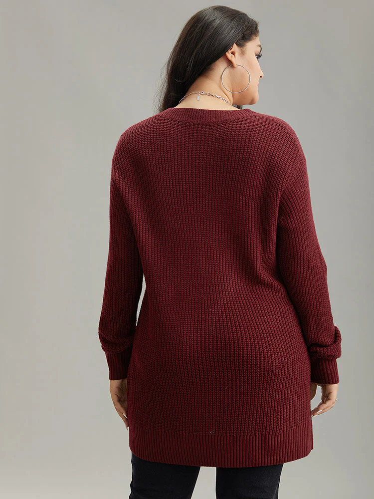 Plants Embroidered Plisse Elastic Cuffs Pullover - Image 2