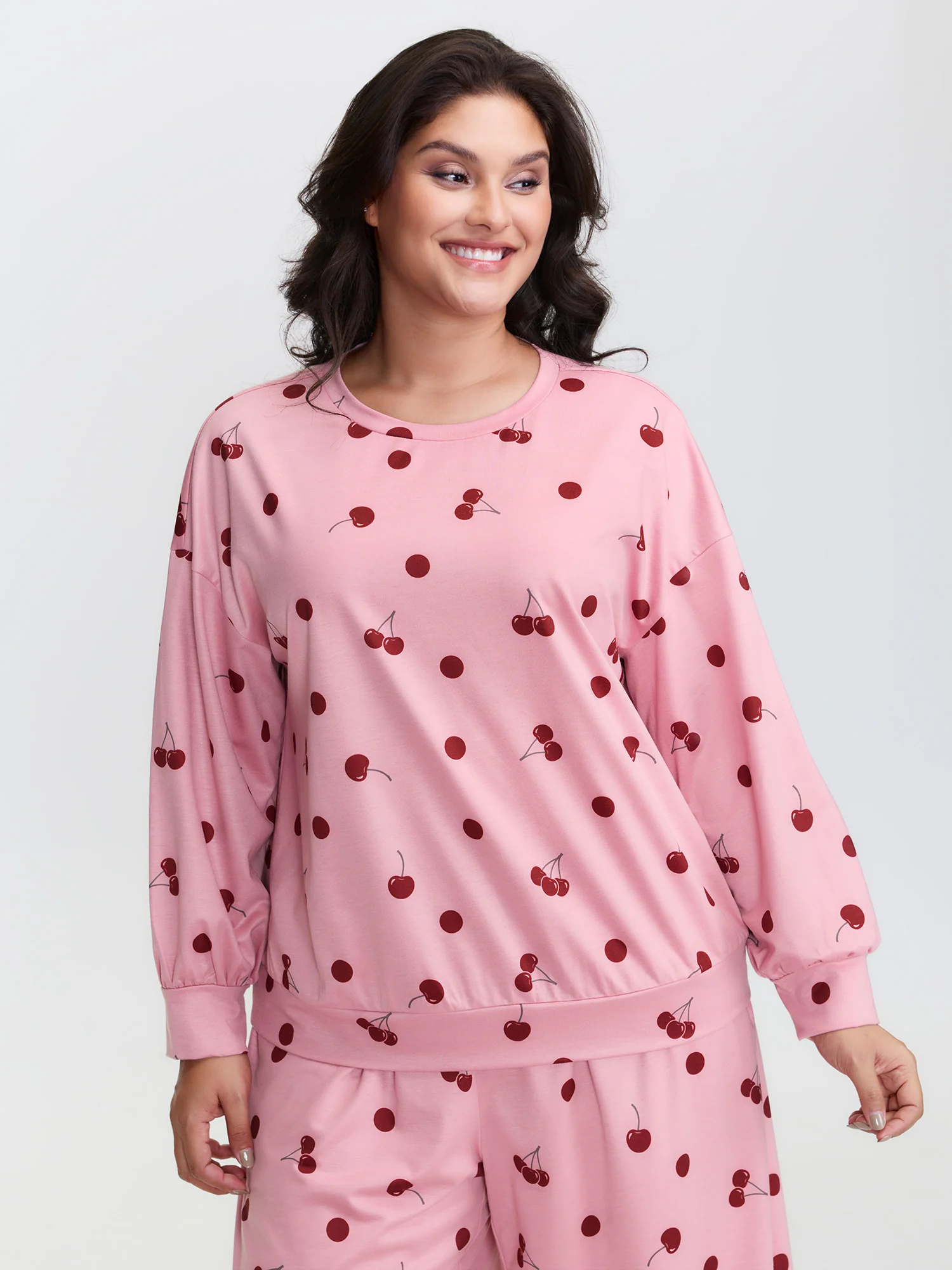 Playful Cherry Print Loungewear Set - Image 2