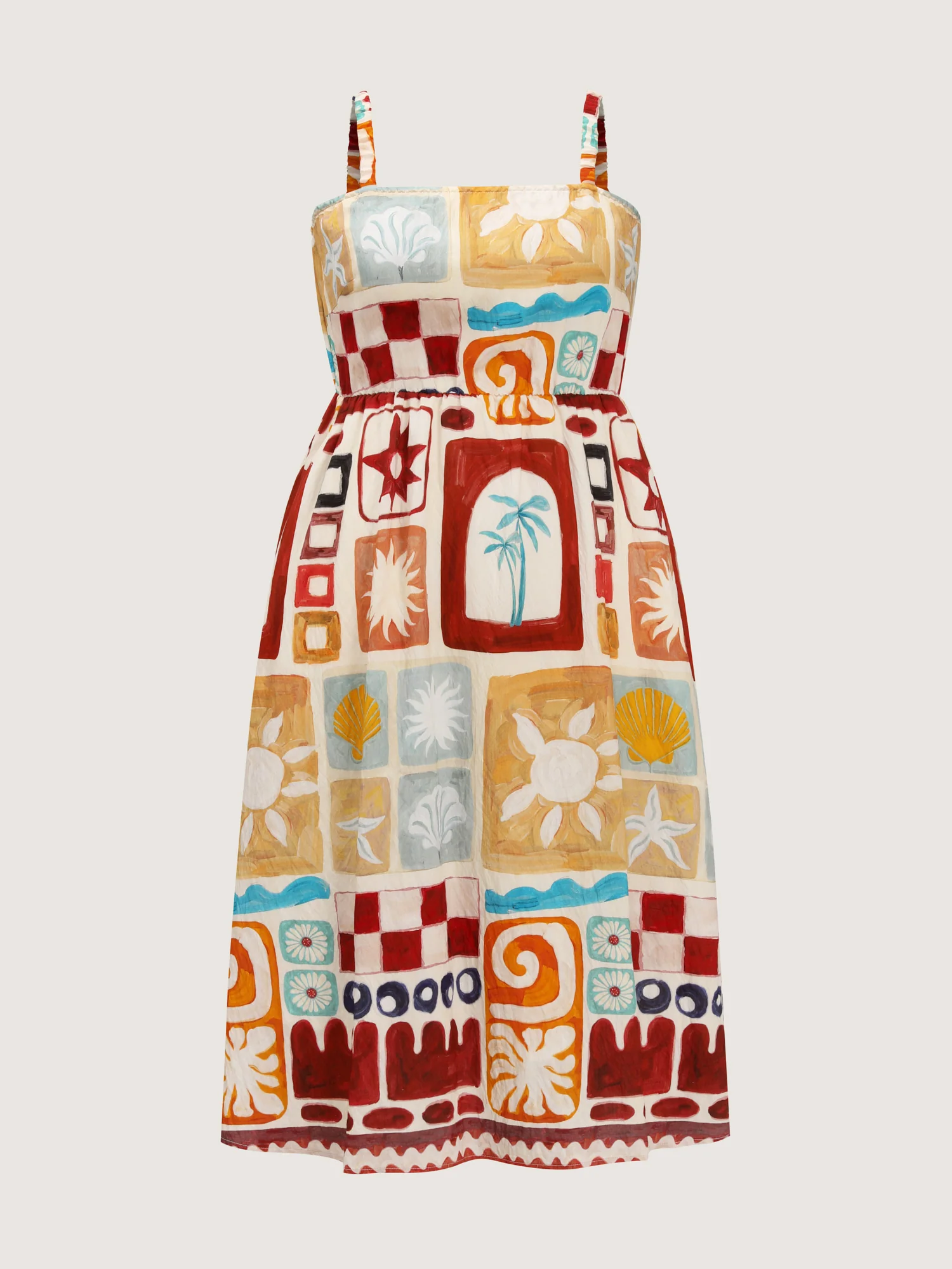 Playful Collage Print Cami Midi Dress - Image 5