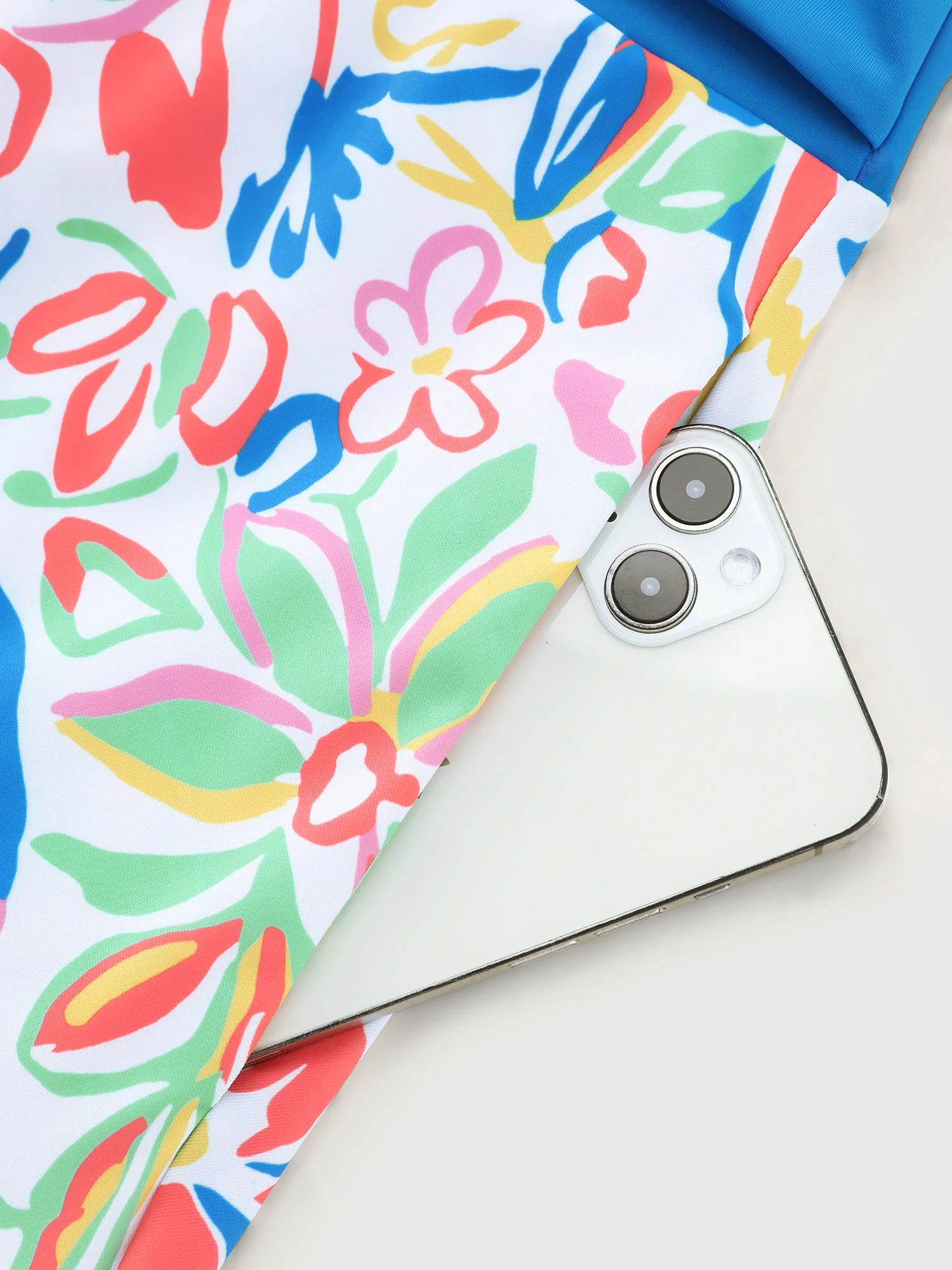 Playful Floral Print Contrast Tie Swim Dress - Image 8